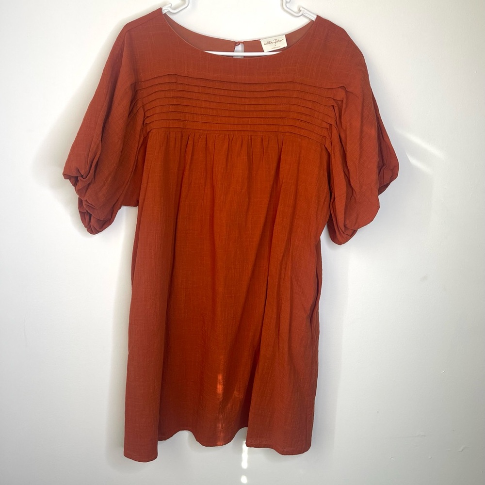 Allie Rose Terracotta Pleated Dress Size Small